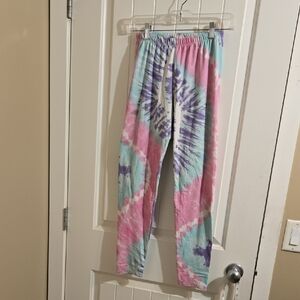 Urban Kids Large Vibrant Tie-Dye Lounge Pants Large 14-16 Years Pink Blue